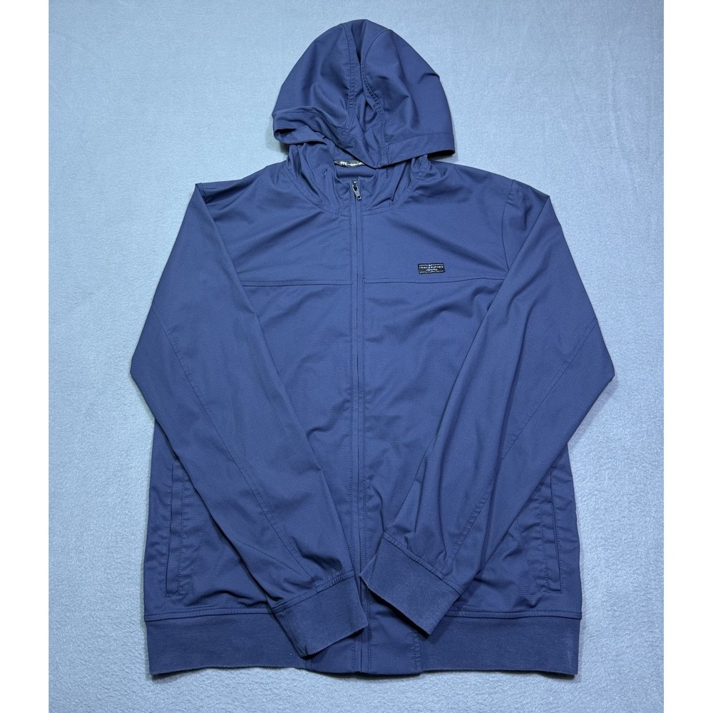 Travis Mathew Hoodie Mens M Performance Stretch Full Zip Athleisure Navy Golf